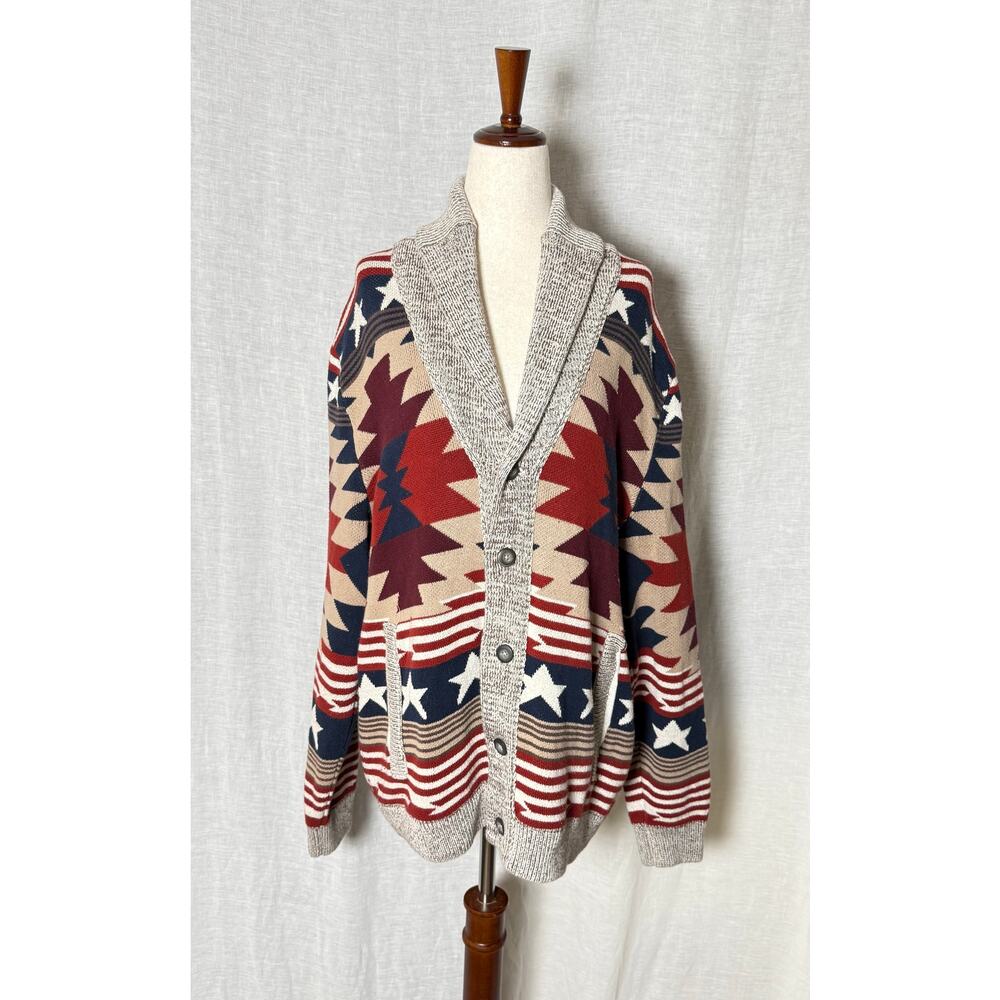 American Rag Men's Stars and Stripes Southwestern Button-Up Cardigan
Size XL